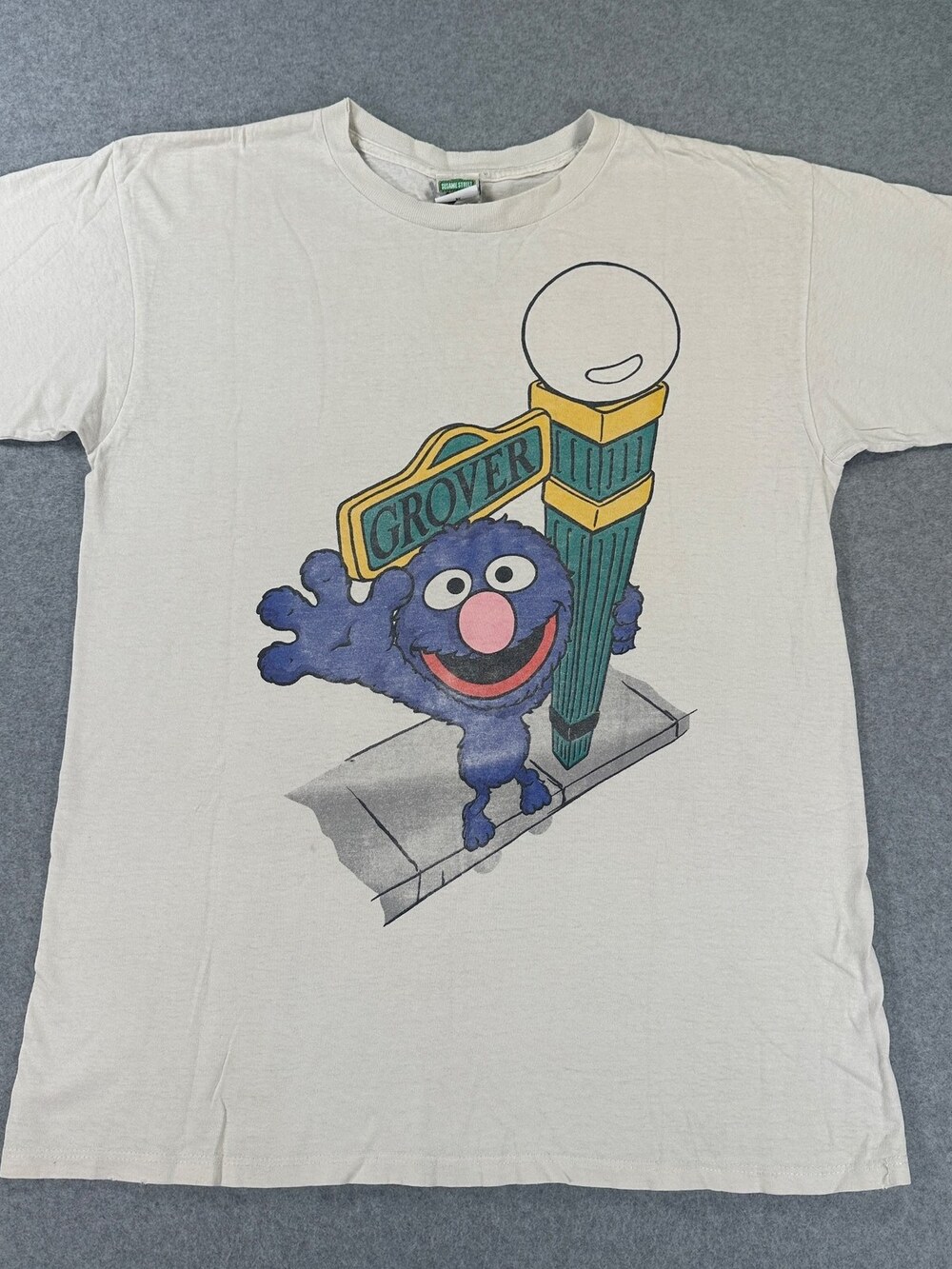 Vtg Sesame Street Grover T Shirt Vintage Jim Henson Productions White Size Large
